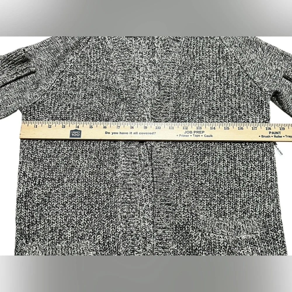 RDI‎ Long Open Cardigan Sweater Gray Knit Elbow Patch Cotton Blend women’s XS